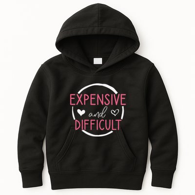 Wo Funny Saying Expensive and Difficult Cute Heart Kids Hoodie