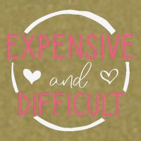 Wo Funny Saying Expensive and Difficult Cute Heart Garment-Dyed Women's Muscle Tee