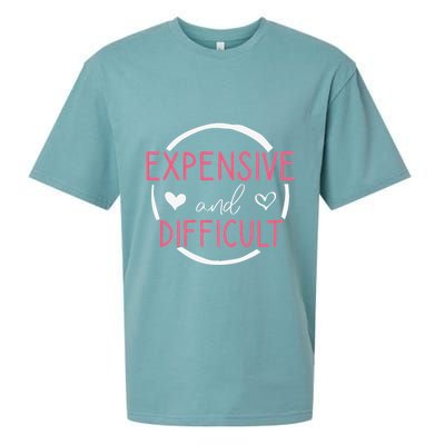 Wo Funny Saying Expensive and Difficult Cute Heart Sueded Cloud Jersey T-Shirt