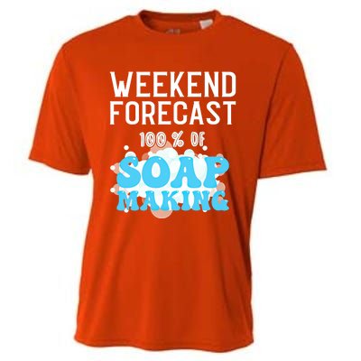 Weekend Forecast Soap Making Soap Maker Gift Cooling Performance Crew T-Shirt