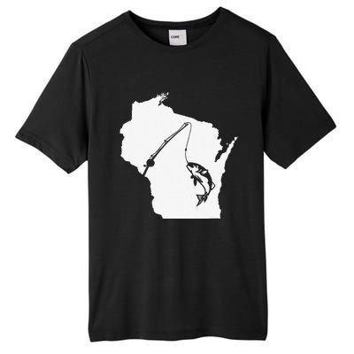 Wisconsin Fishing Sturgeon Bass Fishing Midwest Home State Tall Fusion ChromaSoft Performance T-Shirt