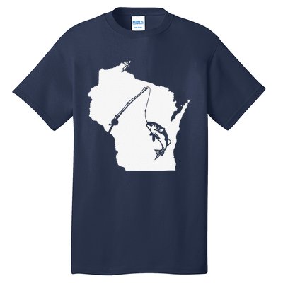 Wisconsin Fishing Sturgeon Bass Fishing Midwest Home State Tall T-Shirt