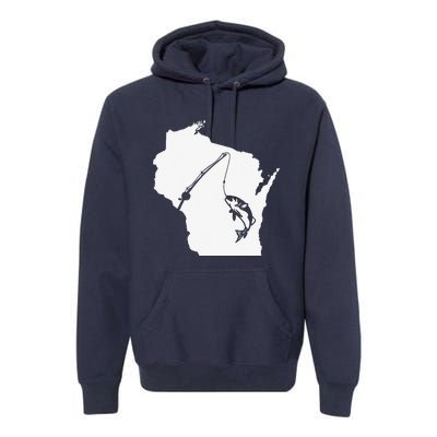 Wisconsin Fishing Sturgeon Bass Fishing Midwest Home State Premium Hoodie