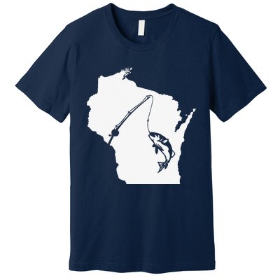 Wisconsin Fishing Sturgeon Bass Fishing Midwest Home State Premium T-Shirt