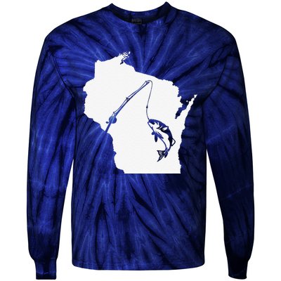 Wisconsin Fishing Sturgeon Bass Fishing Midwest Home State Tie-Dye Long Sleeve Shirt