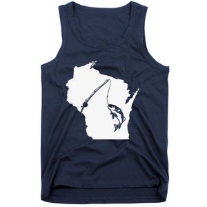 Wisconsin Fishing Sturgeon Bass Fishing Midwest Home State Tank Top