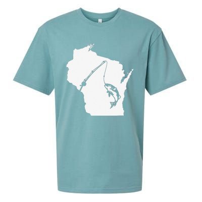 Wisconsin Fishing Sturgeon Bass Fishing Midwest Home State Sueded Cloud Jersey T-Shirt