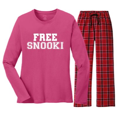 Womens Free Snooki Womens Women's Long Sleeve Flannel Pajama Set 