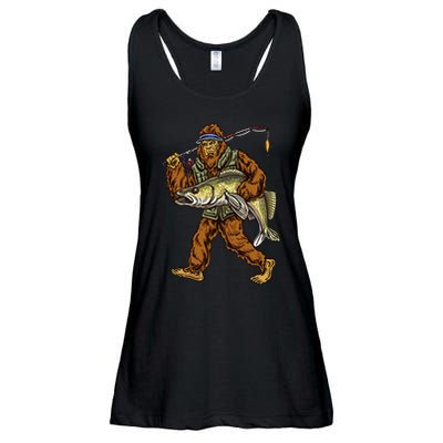Walleye Fishing Sauger Hunting Bigfoot Fishermen Ladies Essential Flowy Tank