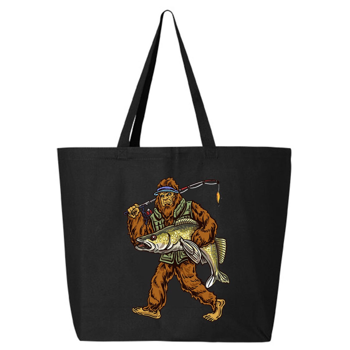 Walleye Fishing Sauger Hunting Bigfoot Fishermen 25L Jumbo Tote