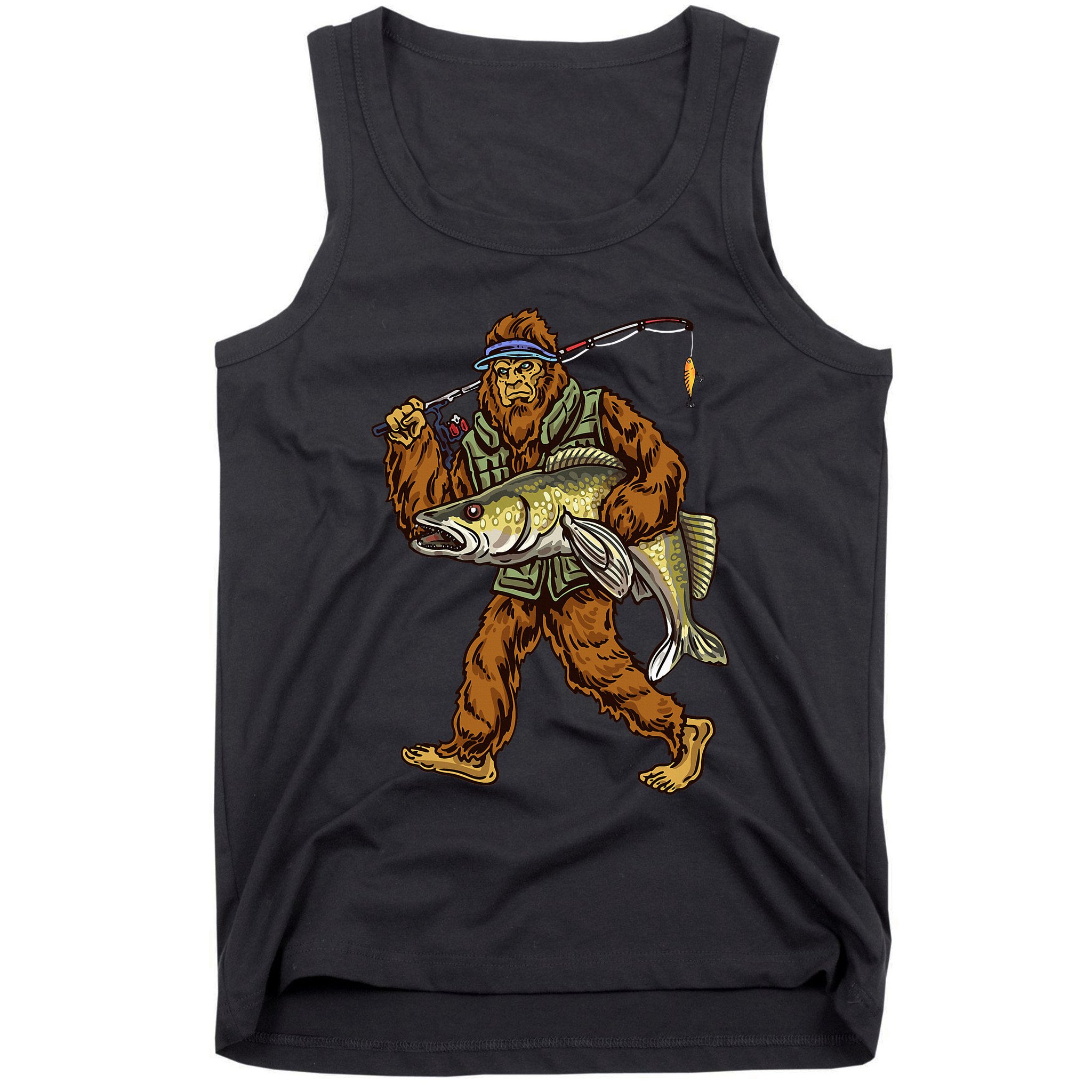 Walleye Fishing Sauger Hunting Bigfoot Fishermen Tank Top