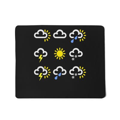 Weather Forecast Symbols Clouds Rain Sun Lightning Mousepad