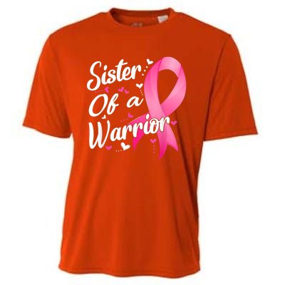 Womens Fighter Sister Of A Warrior Breast Cancer Fighting Cooling Performance Crew T-Shirt