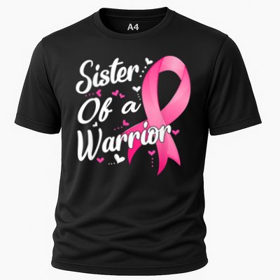 Womens Fighter Sister Of A Warrior Breast Cancer Fighting Cooling Performance Crew T-Shirt