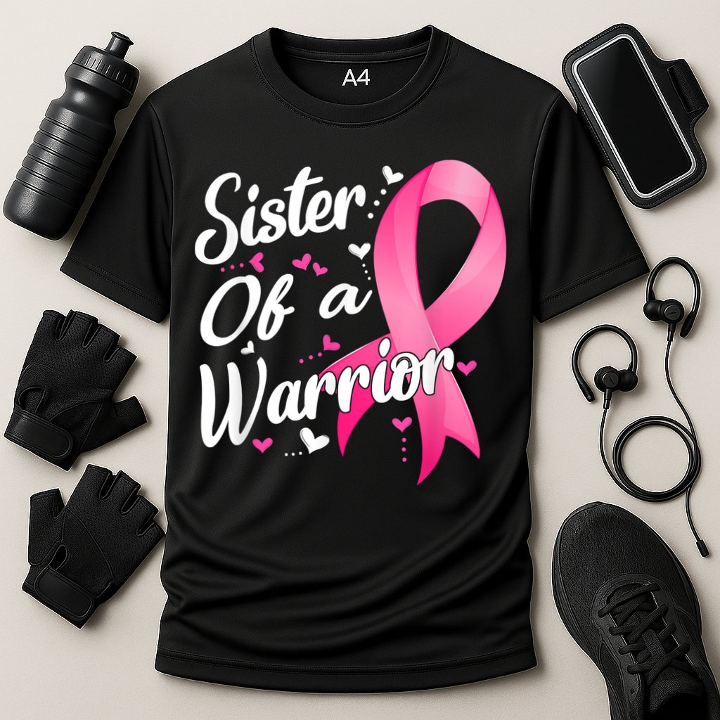 Womens Fighter Sister Of A Warrior Breast Cancer Fighting Cooling Performance Crew T-Shirt