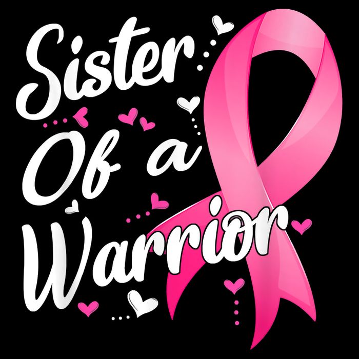 Womens Fighter Sister Of A Warrior Breast Cancer Fighting T-Shirt