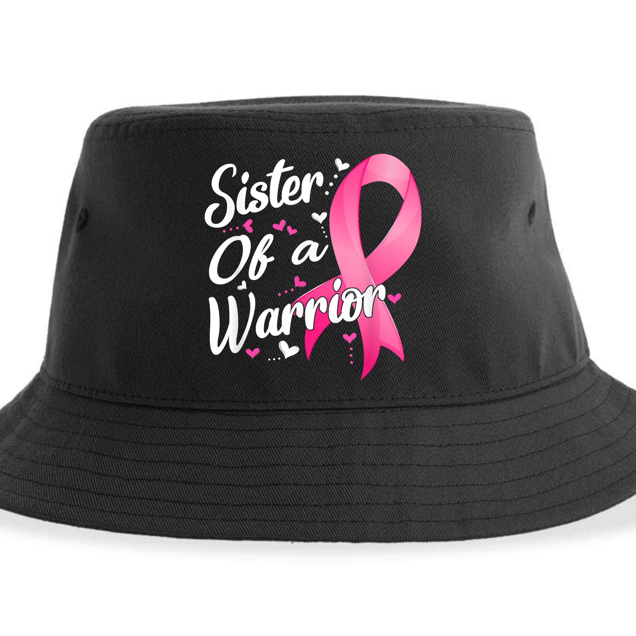 Womens Fighter Sister Of A Warrior Breast Cancer Fighting Sustainable Bucket Hat