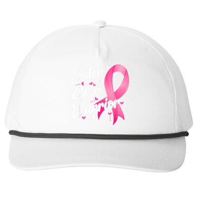 Womens Fighter Sister Of A Warrior Breast Cancer Fighting Snapback Five-Panel Rope Hat