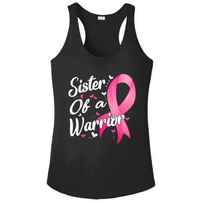 Womens Fighter Sister Of A Warrior Breast Cancer Fighting Ladies PosiCharge Competitor Racerback Tank