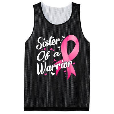 Womens Fighter Sister Of A Warrior Breast Cancer Fighting Mesh Reversible Basketball Jersey Tank