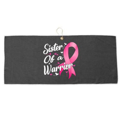 Womens Fighter Sister Of A Warrior Breast Cancer Fighting Large Microfiber Waffle Golf Towel