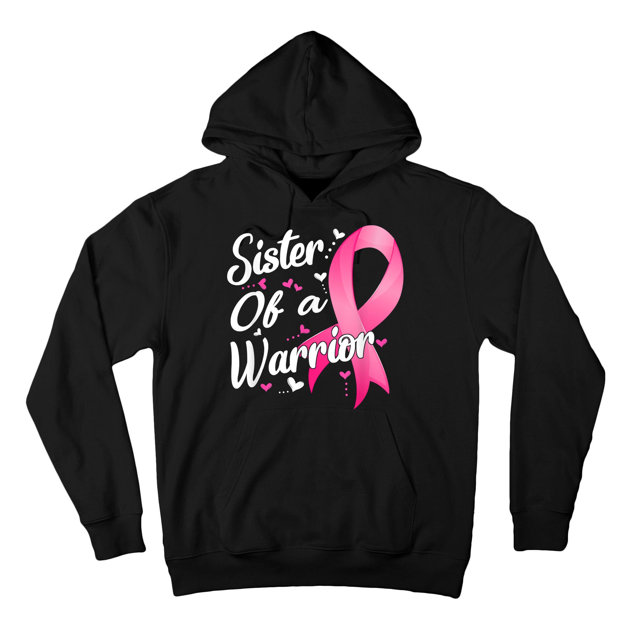 Womens Fighter Sister Of A Warrior Breast Cancer Fighting Tall Hoodie