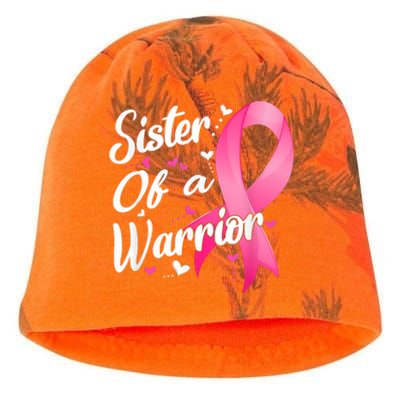 Womens Fighter Sister Of A Warrior Breast Cancer Fighting Kati - Camo Knit Beanie