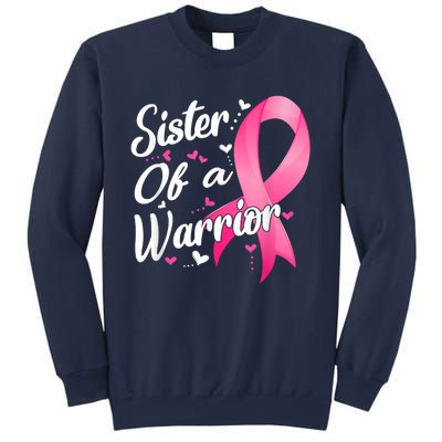 Womens Fighter Sister Of A Warrior Breast Cancer Fighting Sweatshirt