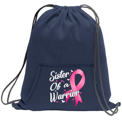 Womens Fighter Sister Of A Warrior Breast Cancer Fighting Sweatshirt Cinch Pack Bag