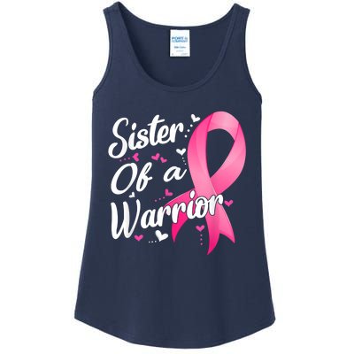 Womens Fighter Sister Of A Warrior Breast Cancer Fighting Ladies Essential Tank