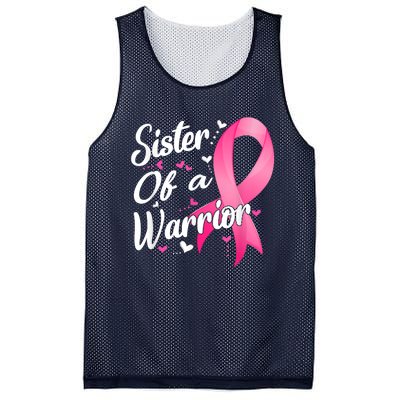 Womens Fighter Sister Of A Warrior Breast Cancer Fighting Mesh Reversible Basketball Jersey Tank