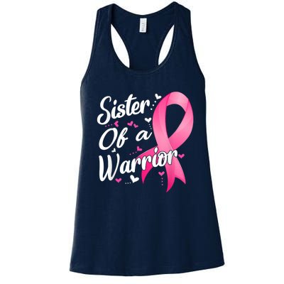 Womens Fighter Sister Of A Warrior Breast Cancer Fighting Women's Racerback Tank