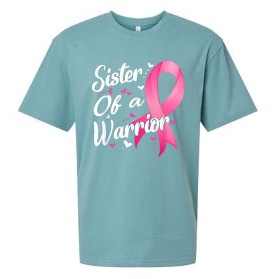 Womens Fighter Sister Of A Warrior Breast Cancer Fighting Sueded Cloud Jersey T-Shirt