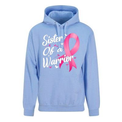 Womens Fighter Sister Of A Warrior Breast Cancer Fighting Unisex Surf Hoodie