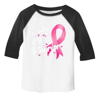 Womens Fighter Sister Of A Warrior Breast Cancer Fighting Toddler Fine Jersey T-Shirt