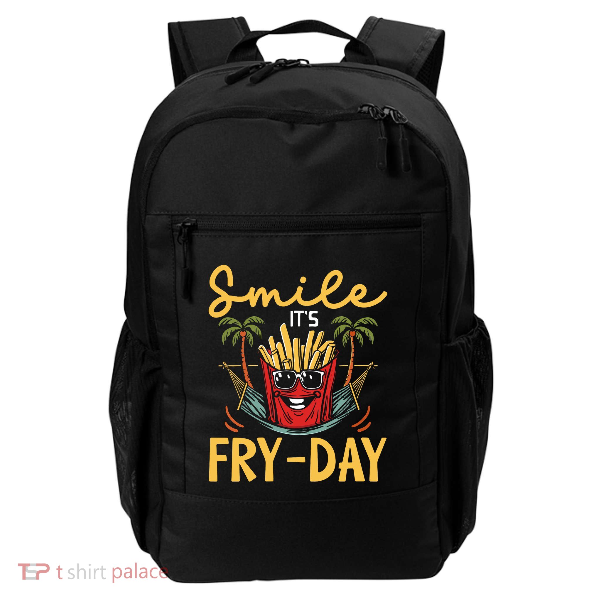 Wo Funny Smile ItS Fryday Fun Humor Daily Commute Backpack