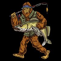 Walleye Fishing Sauger Hunting Bigfoot Fishermen Drawstring Bag