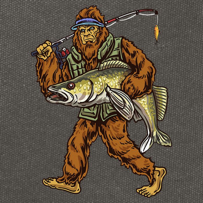 Walleye Fishing Sauger Hunting Bigfoot Fishermen Cotton Canvas Backpack