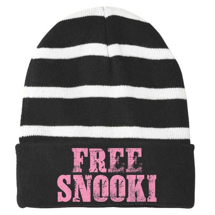 Women Free Snooki Striped Beanie with Solid Band