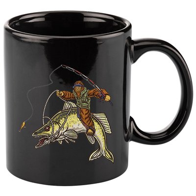 Walleye Fishing Sauger Hunting Bigfoot Fishermen 11oz C Handle Ceramic Mug