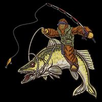 Walleye Fishing Sauger Hunting Bigfoot Fishermen Drawstring Bag