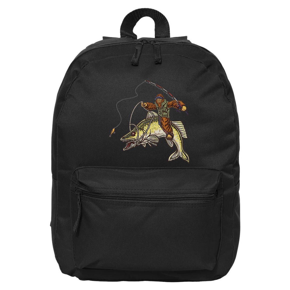 Walleye Fishing Sauger Hunting Bigfoot Fishermen 16 in Basic Backpack