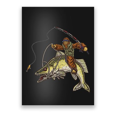 Walleye Fishing Sauger Hunting Bigfoot Fishermen Poster