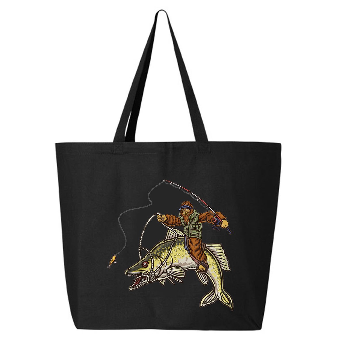 Walleye Fishing Sauger Hunting Bigfoot Fishermen 25L Jumbo Tote