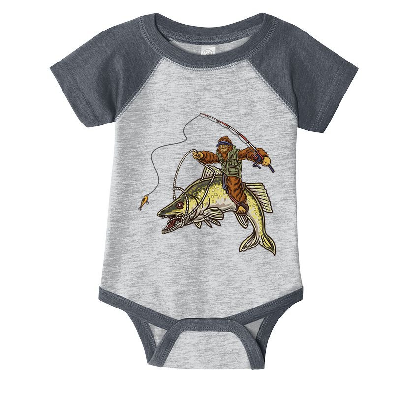 Walleye Fishing Sauger Hunting Bigfoot Fishermen Infant Baby Jersey Bodysuit