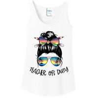 Womens Funny Summer End Of School Year Teacher Off Duty Ladies Essential Tank