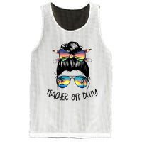 Womens Funny Summer End Of School Year Teacher Off Duty Mesh Reversible Basketball Jersey Tank