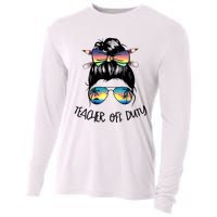 Womens Funny Summer End Of School Year Teacher Off Duty Cooling Performance Long Sleeve Crew