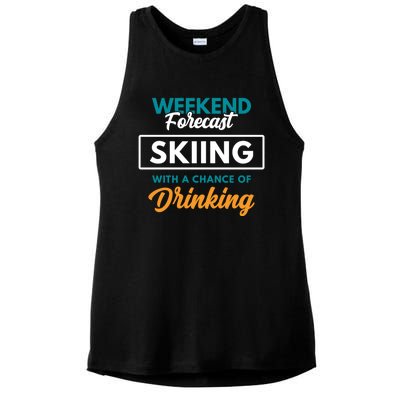 Weekend Forecast Skiing Ing Funny Skiing Gift Ladies PosiCharge Tri-Blend Wicking Tank