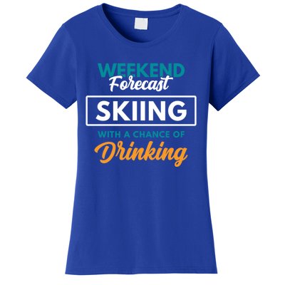 Weekend Forecast Skiing Ing Funny Skiing Gift Women's T-Shirt